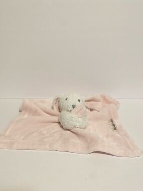 Blankets & Beyond Pink Bunny Lovey Holding Security Blanket Baby Girl Cuddle Toy